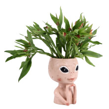 Resin Alien-Gesichtskopf Pflanzgefäß für Sukkulenten, 15,3 oz, Indoor- und Outdoor-Dekor
