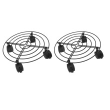 Garden Plant Dolly 2PCS with Lockable Wheels Heavy Duty Iron & PVC Stand