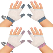 (L, red-blue) Stop Thumb Sucking Finger Guard Pink Breathable Baby Finger Sucking Stop For Baby Tw
