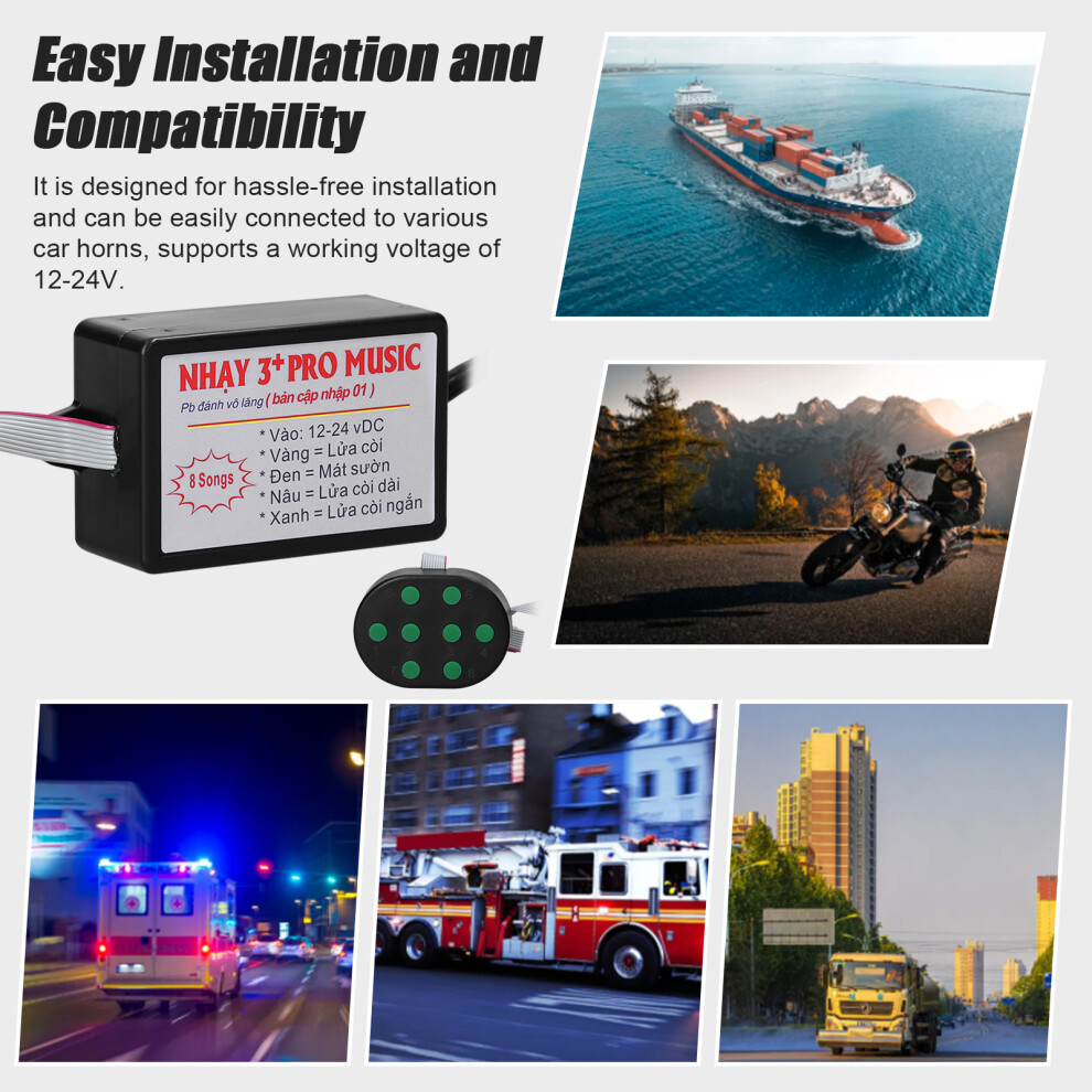8 Effects 12-24V Marine & Car Horn Controller Electric Speaker Sound Switch 9451369025257