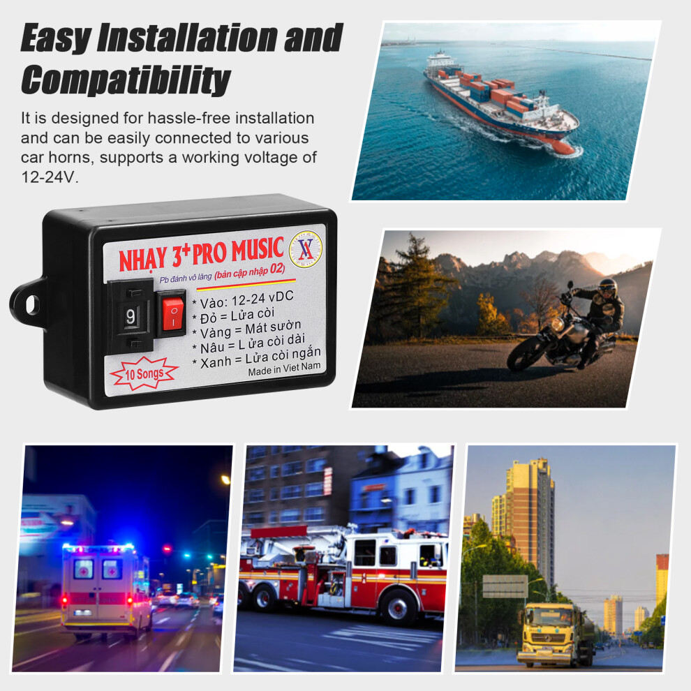 Car Horn Speaker Controller 12-24V 10 Sound Effects For Marine Boat Truck 7901369025297