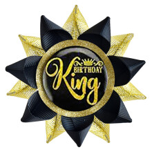 Birthday Party Decoration Button Pin Grosgrain Ribbon-Style B