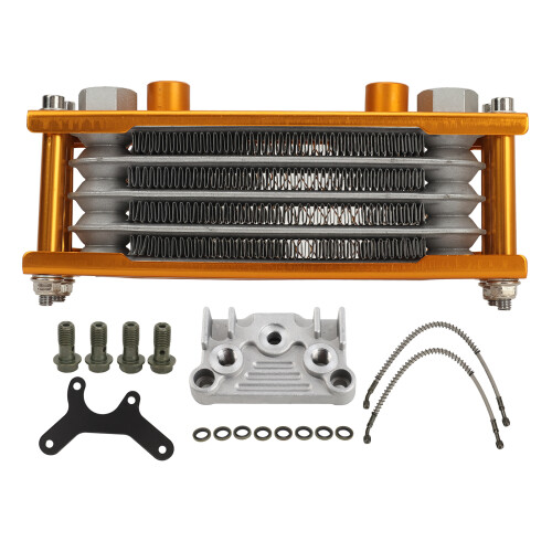 Monkey 17Pcs 4-Row Oil Cooler Set Gold 125cc-140cc 2