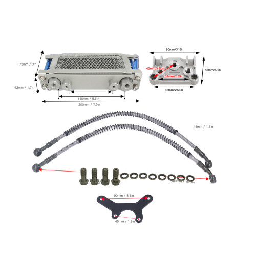 4-Row Monkey Oil Cooler Kit 125-140cc Blue 1