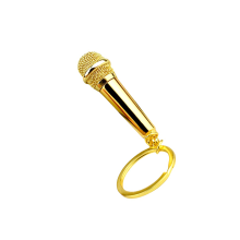 Microfoon charme sleutelhanger unieke zingende liefhebber-Goud