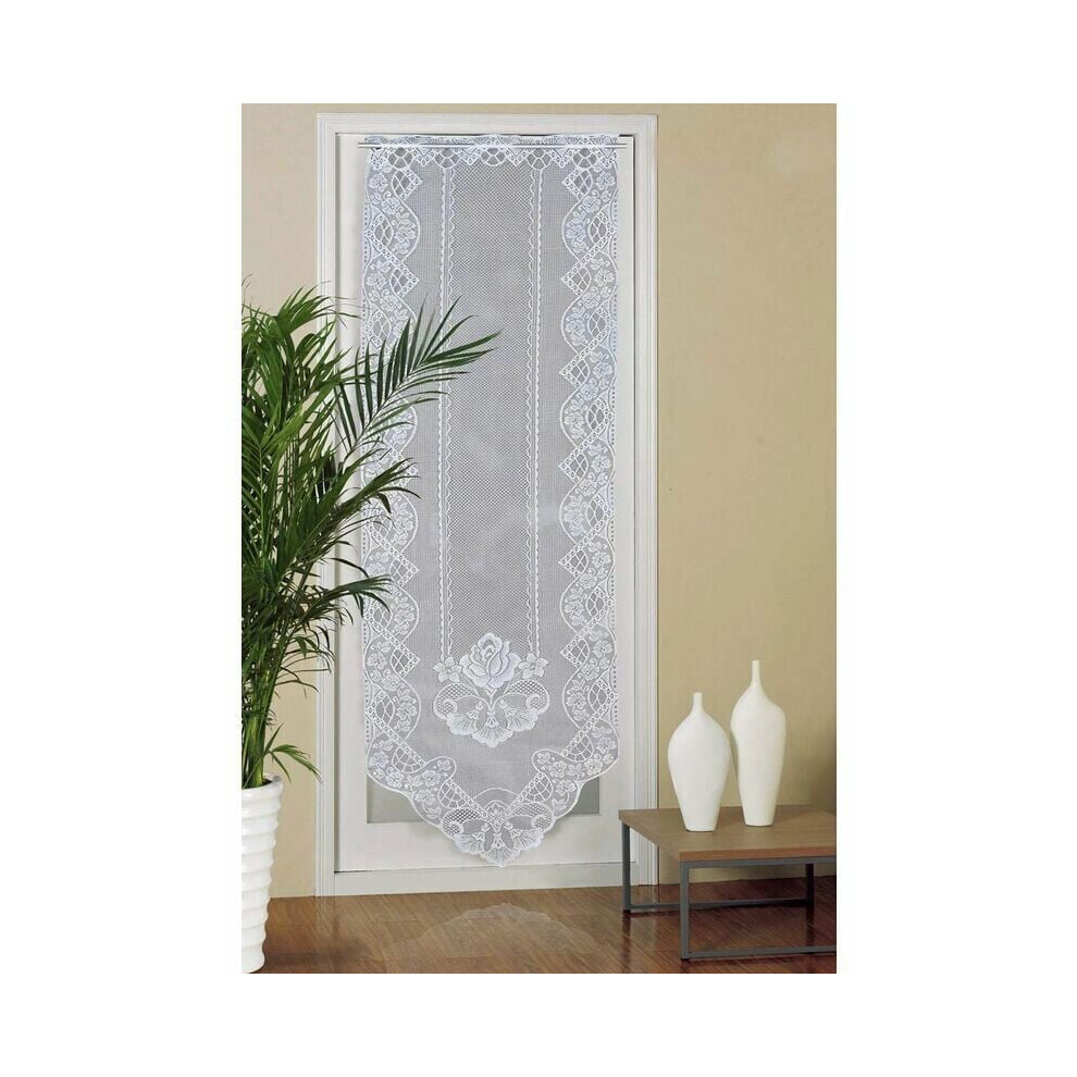 Embroidered Floral Sheer Kitchen Curtain, Vibrant Patterned Semi Sheer Voile Valance, Quality Polyester Fabric For Kitchen Living Room Bedroom (60Cm X 9468298663405