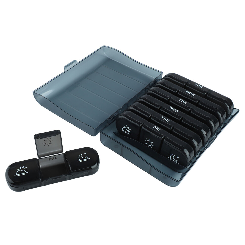 Portable Pill Organizer for 3 Times A Day Dosing, Waterproof Weekly Medication Case with 21 Compartments, Travel-Friendly Pill Box BPA Free for Vitami