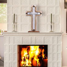 Cruz de madeira com base removível, cruz religiosa espiritual para decoração de igreja, casa e quarto, símbolo rústico de fé com suporte de