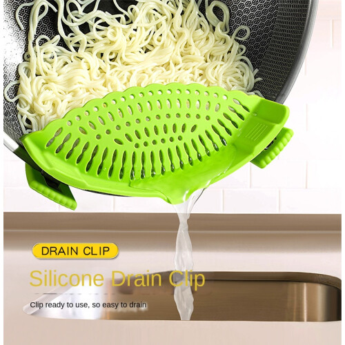 (Blu) Deflettore antigoccia per scolapiatti laterale in silicone con clip da cucina 2