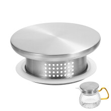 4Stk Krugdeckel Haushaltskrug Abdeckung Filterdeckel Silber