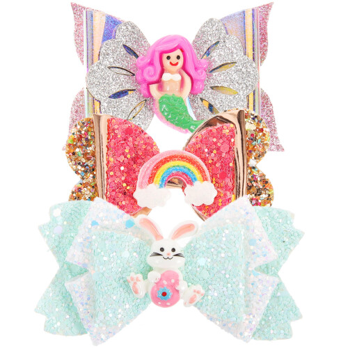3St Kleurrijke Glitter Haarclips Strikkoeling 2