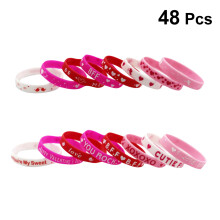 144Stk Valentinstag Armbänder Silikon Party Deko Unisex