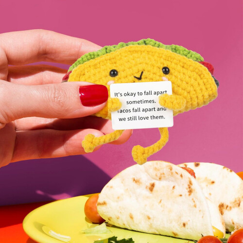 Taco Συναισθηματικής Υποστήριξης, Χειροποίητη Πλεκτή Φιγούρα με Χαριτωμένο Σχέδιο