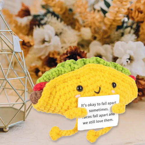 Taco Συναισθηματικής Υποστήριξης, Χειροποίητη Πλεκτή Φιγούρα με Χαριτωμένο Σχέδιο 2