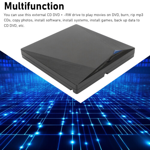 External USB3.0/USB-C DVD/CD Drive - Black, Tray Load, Plug & Play 2