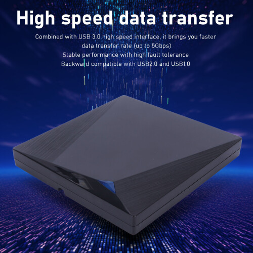 External USB 3.0/USB C DVD/CD Drive Burner for Laptop/PC, Black 2