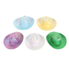 Cappello da cowboy scintillante con sottogola, metallico olografico, accessorio divertente per feste, ideale per discoteche, cowboy, abiti western e