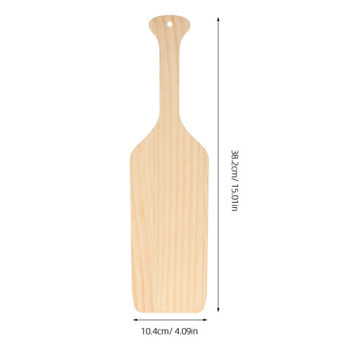 Hand Painted Wooden Paddle Beige Solid Wood Rustic Table Decor DIY 1