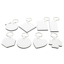 16St Creatieve Wit Blank Sleutelhangers Met Dubbele Bedrukking