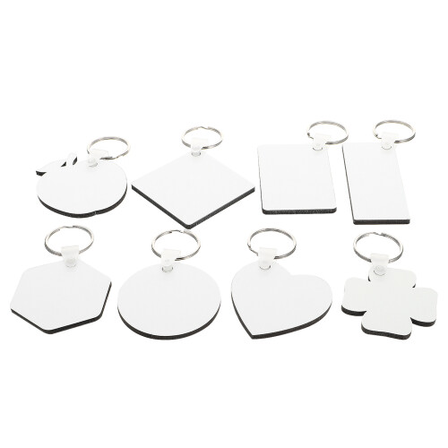 16St Creatieve Wit Blank Sleutelhangers Met Dubbele Bedrukking
