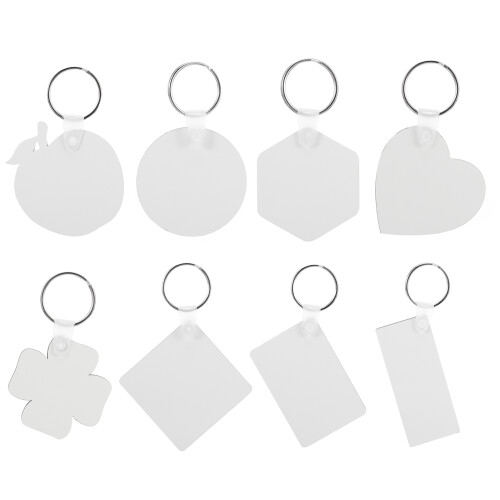 16St Creatieve Wit Blank Sleutelhangers Met Dubbele Bedrukking 2