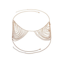 2Stk Gold Brustkette Damen Mehrlagiger Körperschmuck Für Party