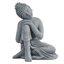 3 meditierender buddha figur chinesische skulptur grau
