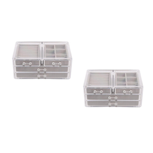 2Stk Schmink Organizer Mit Kunststoff, Schubladen- & Desktop-Design 2