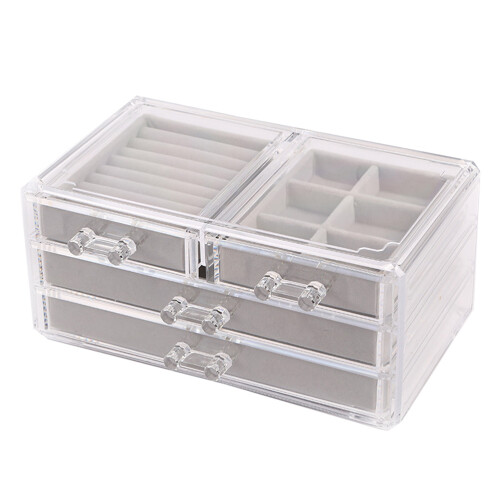 2Stk Schmink Organizer Mit Kunststoff, Schubladen- & Desktop-Design 1
