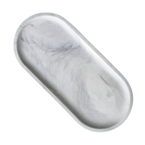 3Stk Keramik Serviertablett Oval Hellgrau Für Und Snacks