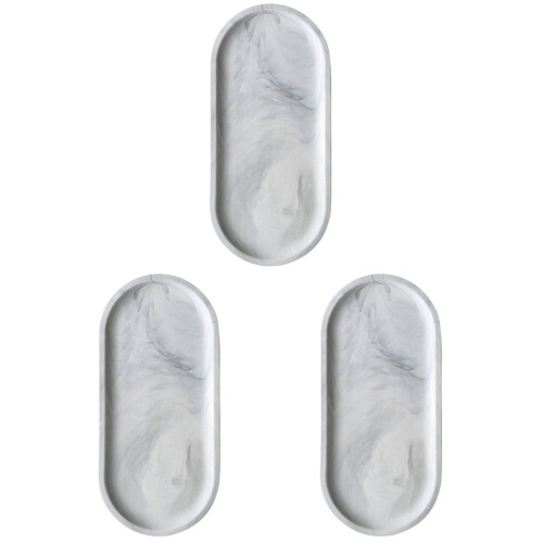 3Stk Keramik Serviertablett Oval Hellgrau Für Und Snacks 2