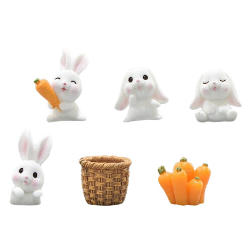 4Sets Kleine Hasenfiguren Aus Resin Wohnzimmer Deko 2
