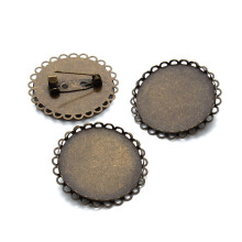 10 Pcs Diy Brooch Bottom Antique Badge Lapel Pin Base Jewelry Craft