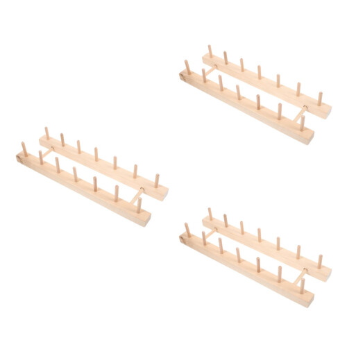 3pcs Wood Spool Frame Fixture Thread 1