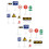 80Pcs ABS Mini Road Signs Models Kids Traffic Set 3
