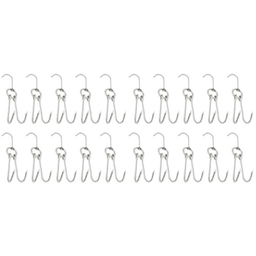 20 Pcs Sturdy Meat Hooks For Poultry Bbq Silver 1