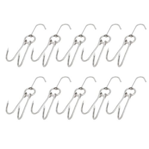 20 Pcs Sturdy Meat Hooks For Poultry Bbq Silver