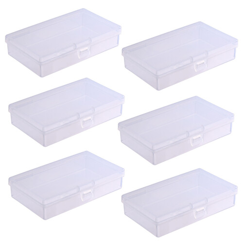 6Pcs Clear Plastic Containers with Lids Storage Boxes for Home