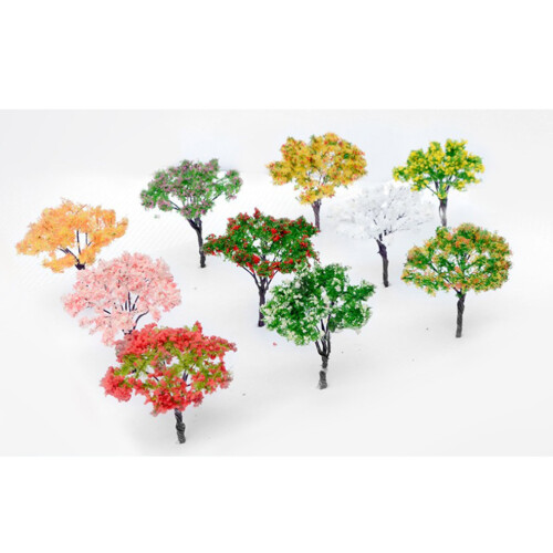 10Pcs Landscape Model Flower Trees Green Scenery Tree 1