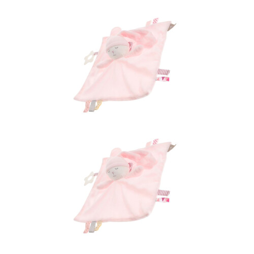 2Stk Baby Schmusetuch Plüsch Rosa & Spielt 1