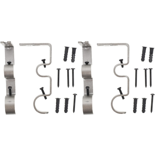 4 Sets Wall Mount Curtain Rod Bracket Holder Towel Rack 2