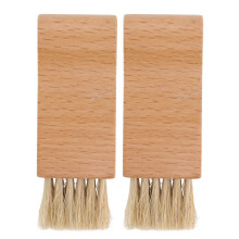4 Pcs Wood Shoes Brushes Shoes Cleaning Brushes Tool (Khaki)