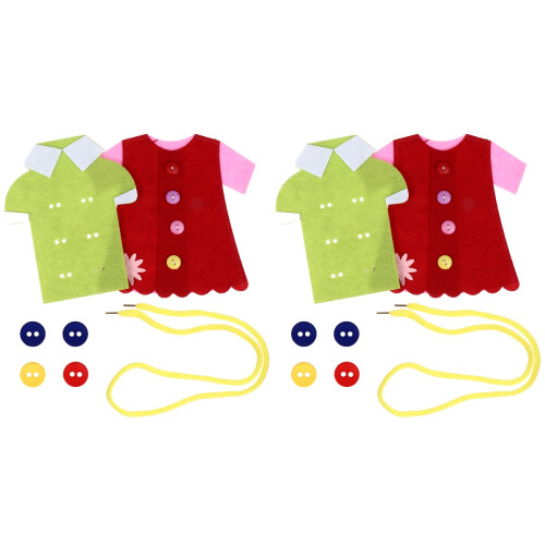 4 Pcs Stitching Button Toys Threading Sewing Game 2