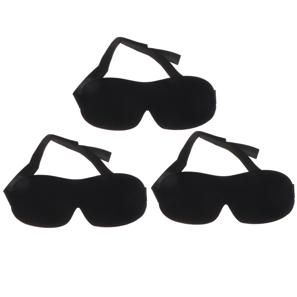 Ohphcall Black 3Pcs 3D Eye Masks Lightweight Sleep Blindfold For Travel Naps