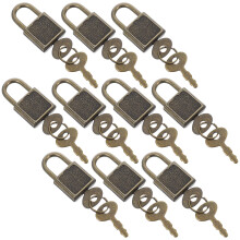10Ud Candados De Seguridad Dorados Mini Zinc Para Puertas Y Cajones