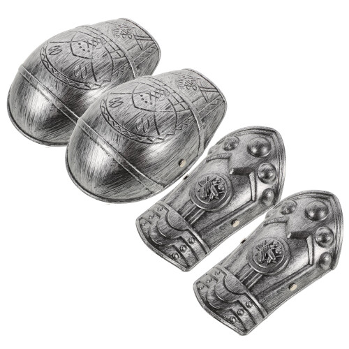 4Sets Silberne Plastik Für Kinder Cosplay Arme Schultern 1