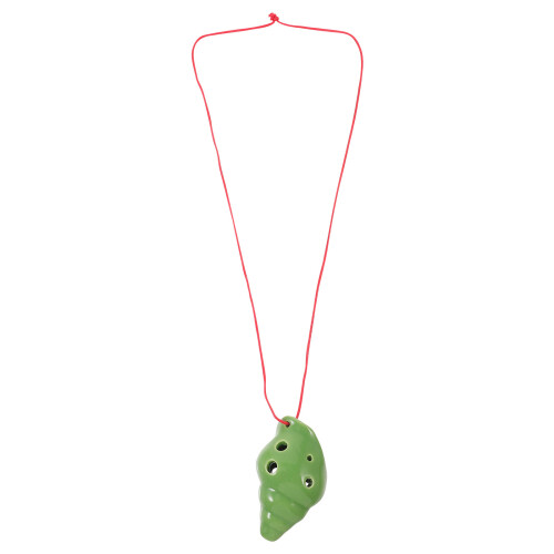 3Pièces Ocarina Vent 6 Trous Céramique Vert Forme Conque