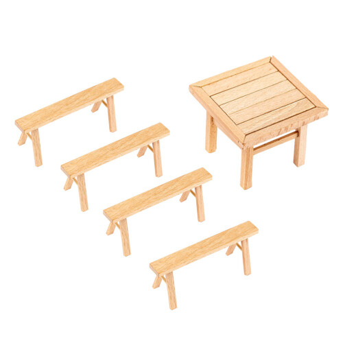 2 Sets Wood Model Assembly Table And Chairs DIY Building Kit