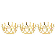 18 Pcs Queen Plastic Crown For Birthday Party Performance Prop Golden