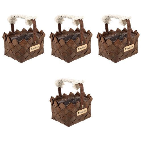 4Sets Kompakter Holzkorb Für Hochzeit Und 2